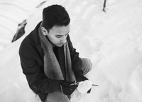 Jonas, Snowstorm, Play, Playing, Photography, Photographs, Snowball, Snow, Snowball Fight, Throwing, Snowballs, Boyfriend, Girlfriend, Romantic, Photos from the Harty, Katie Lingan, Love, Playful, Wed