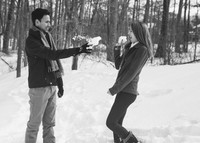 Jonas, Snowstorm, Play, Playing, Photography, Photographs, Snowball, Snow, Snowball Fight, Throwing, Snowballs, Boyfriend, Girlfriend, Romantic, Photos from the Harty, Katie Lingan, Love, Playful, Wed